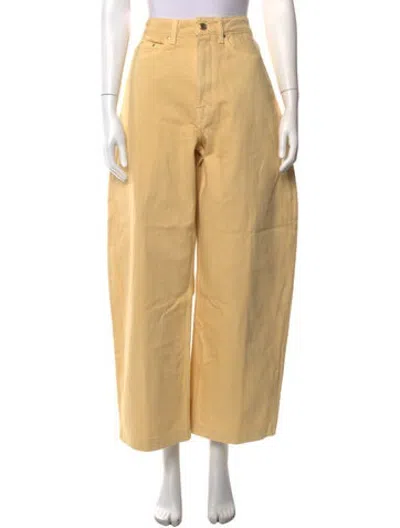Pre-owned Ossou Wide Leg Pants In Yellow