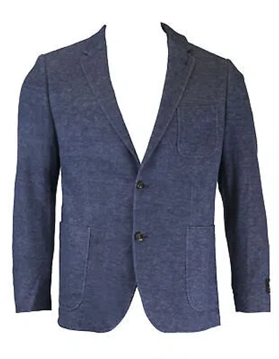 Pre-owned Other 1 Like No  Men's Blue Cotton Linen Blend Sports Coat $495