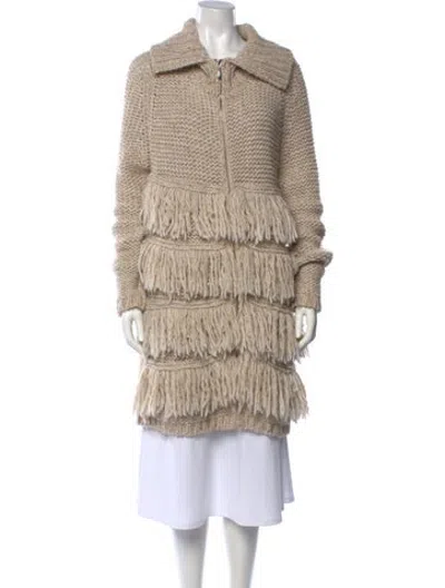 Pre-owned Ottod'ame Open Front Sweater In Neutrals