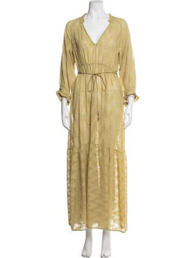 Pre-owned Ottod'ame Printed Long Dress In Green