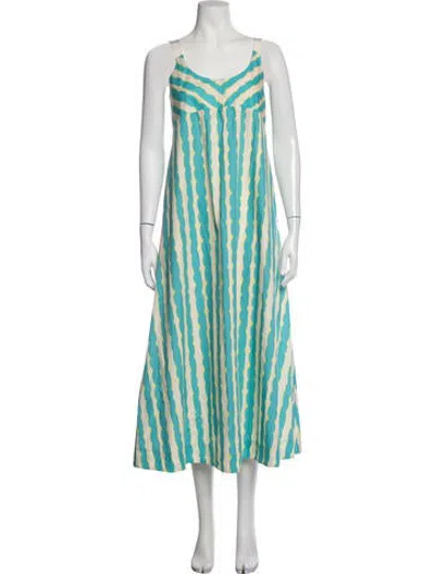Pre-owned Ottod'ame Striped Long Dress In Multicolor