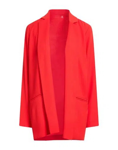 Ottod'ame Woman Blazer Tomato Red Size 12 Polyester