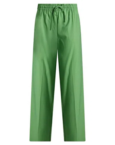 Ottod'ame Woman Pants Green Size 6 Polyester, Virgin Wool, Elastane
