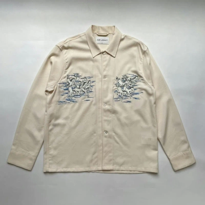 Pre-owned Our Legacy Rodeo Embroidered Box Shirt In Cream