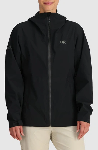 Outdoor Research Stratoburst Packable Rain Jacket In Black