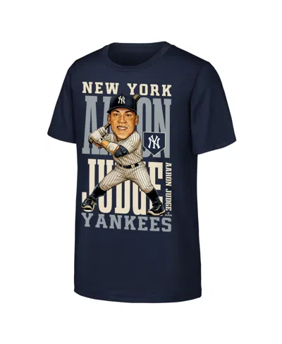 Outerstuff Kids' Big Boys' And Girls' Aaron Judge Navy New York Yankees Caricature Clash T-shirt In Blue