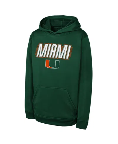 Outerstuff Big Boys' And Girls' Green Miami Hurricanes Sack Party Performance Hoodie