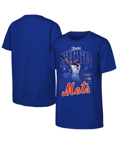 Outerstuff Kids' Big Boys And Girls Juan Soto Royal New York Mets Triple Player Graphic T-shirt In Blue