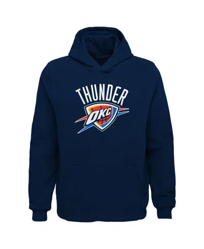 Outerstuff Kids' Big Boys' And Girls' Navy Oklahoma City Thunder Primary Logo Pullover Hoodie In Blue