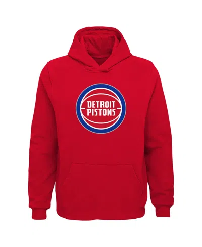 Outerstuff Kids' Big Boys' And Girls' Red Detroit Pistons Primary Logo Pullover Hoodie
