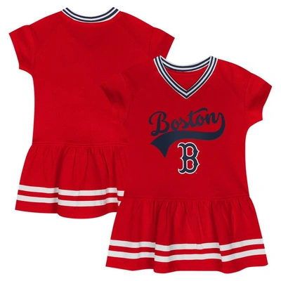 Outerstuff Kids' Girls Toddler Fanatics Branded Red Boston Red Sox Sweet Catcher V-neck Dress