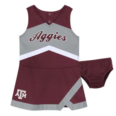 Outerstuff Babies'  Girls Toddler Maroon Texas A&m Aggies Cheer Captain Dress With Bloomers In Multi