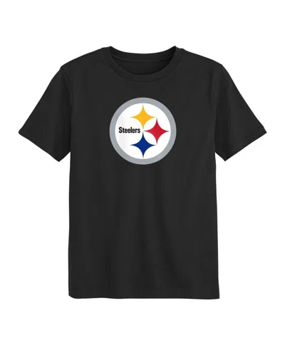 Outerstuff Babies' Toddler Boys' And Girls' 2t-5t Pittsburgh Steelers Screen-print Crewneck T-shirt In Black