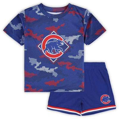 Outerstuff Kids' Toddler Fanatics Branded Royal Chicago Cubs Field Ball T-shirt & Shorts Set
