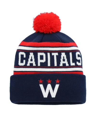 Outerstuff Youth Boys And Girls Navy Washington Capitals Third Jersey Jacquard Cuffed Knit Hat With Pom