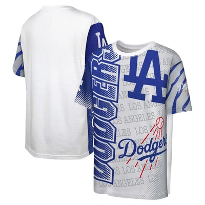 Outerstuff Kids' Youth Fanatics Branded White Los Angeles Dodgers Impact Hit Bold T-shirt