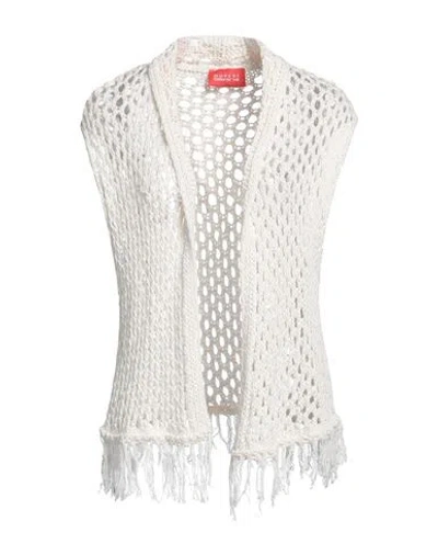 Ouvert Dimanche Woman Cardigan Ivory Size Onesize Cotton, Polyester In White