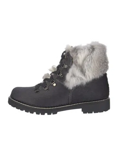 Pre-owned Overland Ponyhair Hiking Boots In Grey