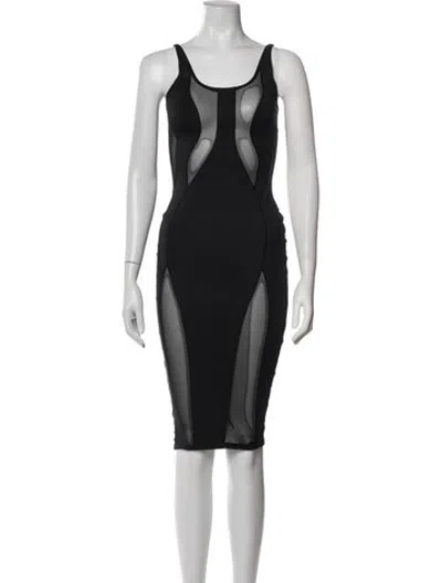 Pre-owned Ow Scoop Neck Knee-length Dress In Black
