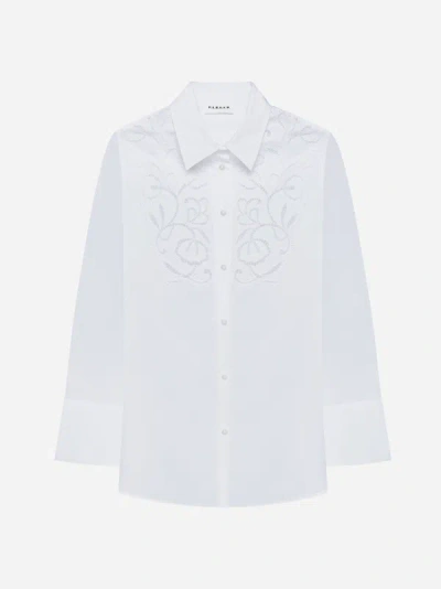 P.a.r.o.s.h 刺绣棉衬衫 In White