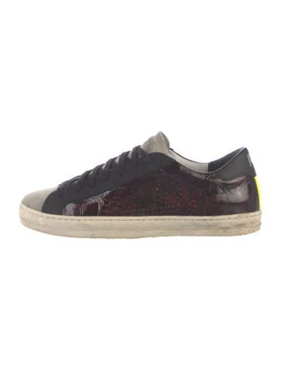 Pre-owned P448 Leather Animal Print Sneakers In Purple