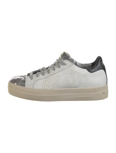 Pre-owned P448 Leather Patterned Sneakers In Grey