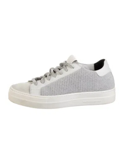 Pre-owned P448 Suede Glitter Accents Sneakers In White