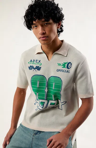 Pacsun Men's Apex Knit Polo Shirt In Cream In White