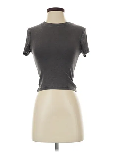 Pre-owned Pacsun Short Sleeve Top Gray Mock Neckline Tops