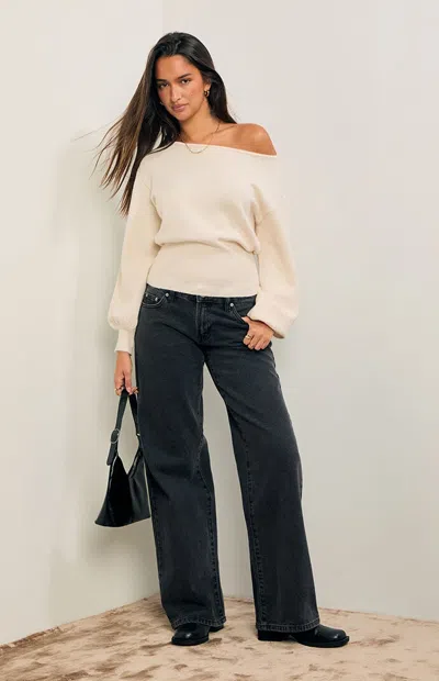Pacsun Women's Harley Off-the-shoulder Sweater In Cream
