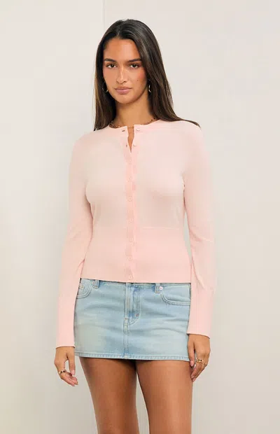 Pacsun Women's Remi Button Down Cardigan In Light Pink