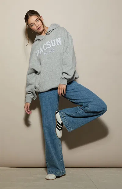 Pacsun Women's Ultra Soft Fleece Embroidered Hoodie In Heather Gray