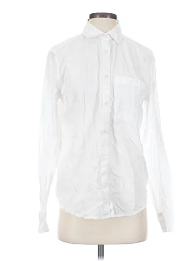 Pre-owned Pact Long Sleeve Button Down Shirt In White