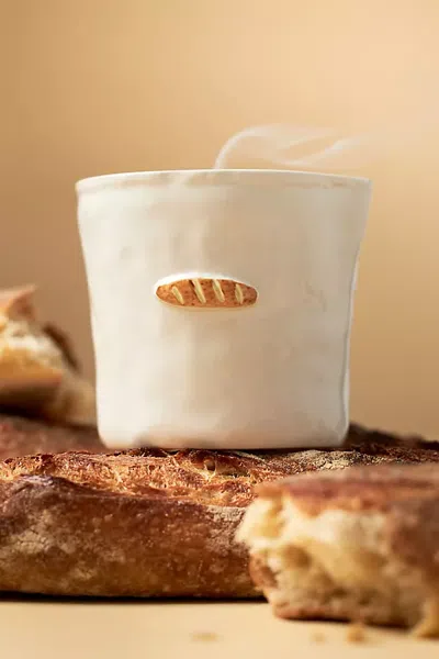 Paddywax Bistro Gourmand Rosemary Baguette Ceramic Candle In White