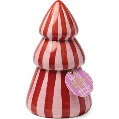 Paddywax Cabana Christmas Pink Peppermint Striped Tree Candle In Multi