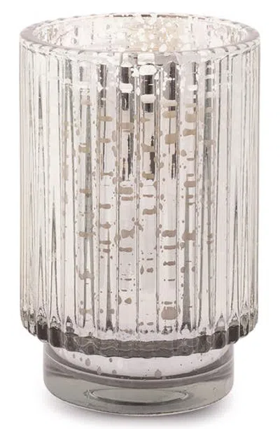 Paddywax Cypress & Fir Mercury Glass Tall Ribbed Candle In Neutral