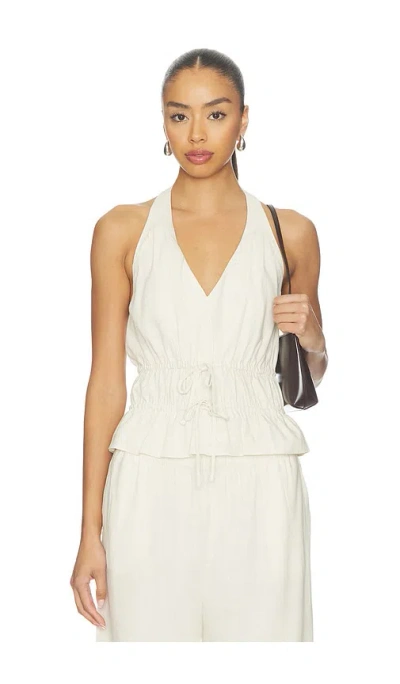 Paige Alysha Linen Top In Parchment