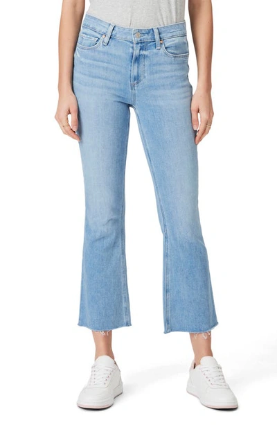 Paige Colette Raw Hem Crop Flare Jeans In Helena