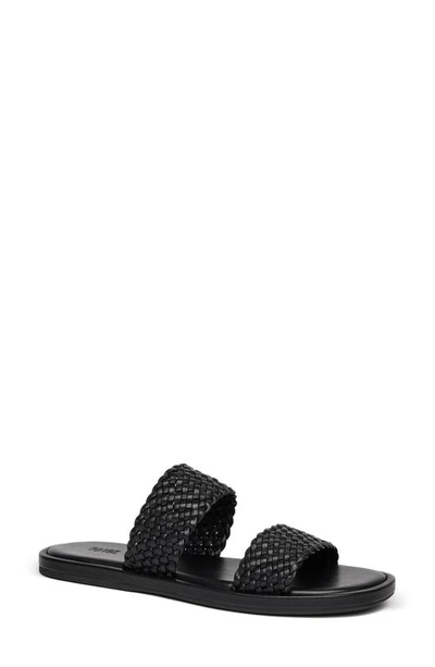 Paige Dakota Basket Weave Slide Sandal In Black