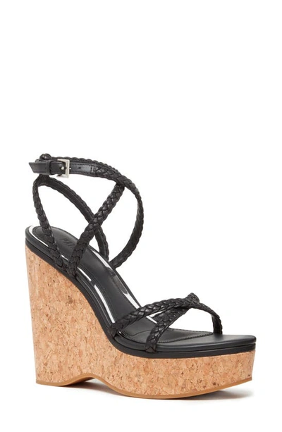 Paige Hazel Ankle Strap Platform Wedge Sandal In Black