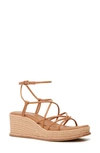 Paige Julia Ankle Strap Espadrille Platform Wedge Sandal In Cognac