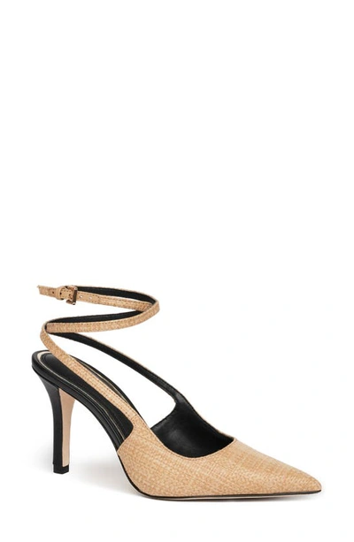 Paige Sawyer Ankle Strap Pointed Toe Pump In Natural