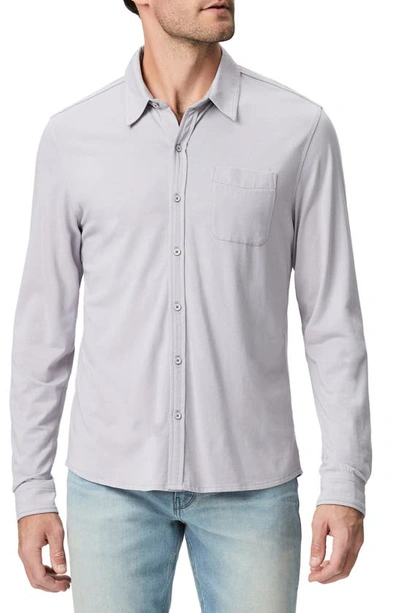 Paige Stockton Knit Button-up Shirt In Dusty Iris