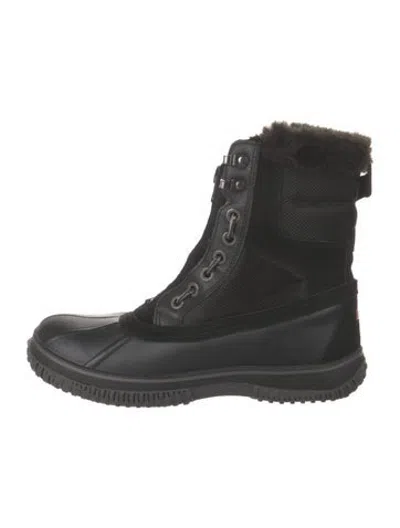 Pre-owned Pajar Leather Snow Boots In Black