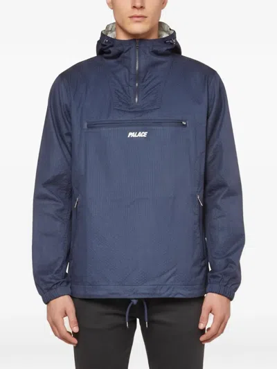Pre-owned Palace Textured Chambray Hooded Jacket In Blue