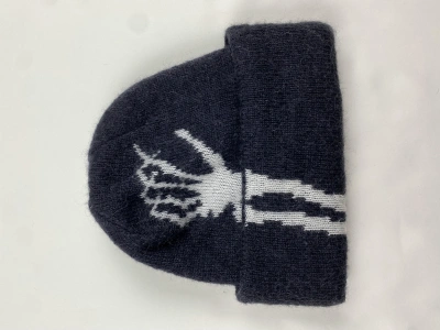 Pre-owned Palace X Y 3 Y-3 Palace Skeleton Arm Mohair Mix Beanie In Black White