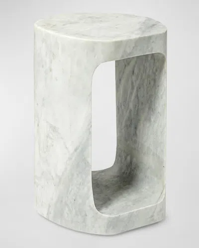 Palecek Bianca Marble Side Table In White