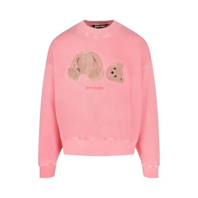 Pre-owned Palm Angels Bear Sweatshirt 'fluorescent Pink' In Green