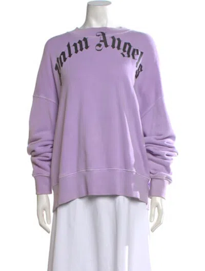 Pre-owned Palm Angels Graphic Print Crew Neck Sweatshirt In Purple