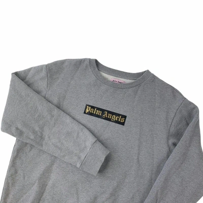 Pre-owned Palm Angels Grey Box Logo Sweatshirt